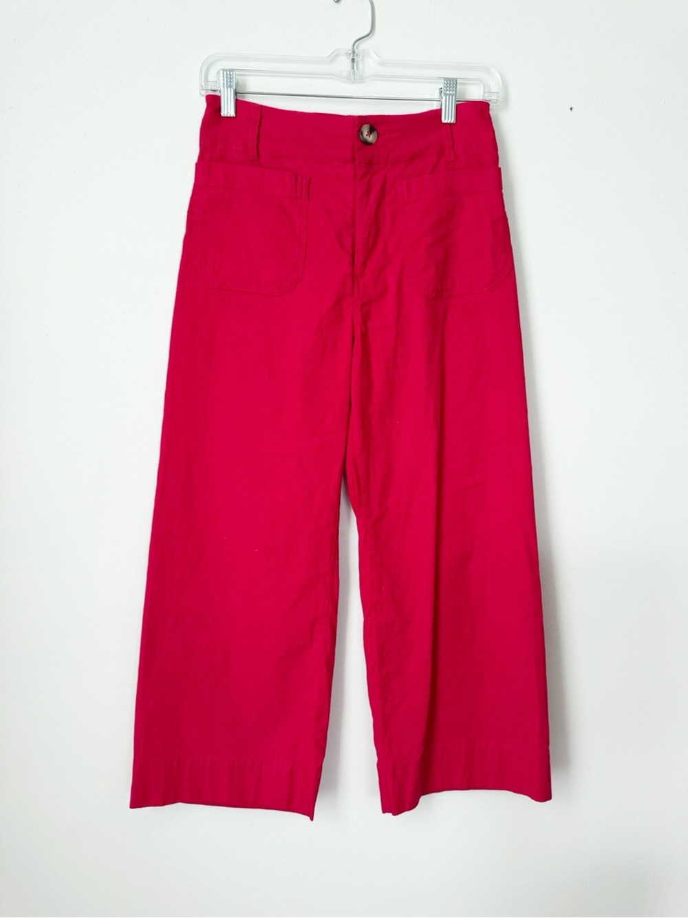 Anthropologie Maeve red Colette magic fabric  Cropped Wide-Leg Pants - 26P